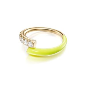 Lola Ring with Neon Yellow Enamel in 18K Yellow Gold