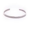 Hinged Shared Prong Cuff Bracelet with Diamonds in 14K White Gold
