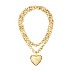 The Puffy Heart Necklace in Gold