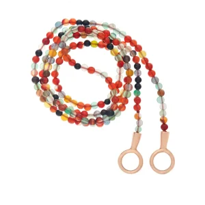 Itty Bitty Strand in Colored Agate with 14K Yellow Loops - 16"