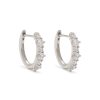 Ava Small Diamond Hoops in 14K White Gold