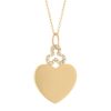 Hidden Heart Charm in 18K Yellow Gold with Diamonds in Shiny Finish