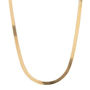 3.8mm Herringbone Chain 16 inch in 14k Yellow Gold