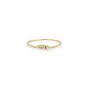 Tapered Baguette Diamond and Prong Set Diamond Ring in 14K Yellow Gold - Size 6
