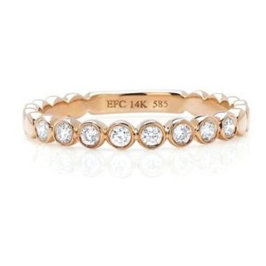Diamond Bezel Stack Ring in Rose Gold size 6