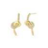 Jumbo Love Knot Diamond Stud Earrings in 14K Yellow Gold