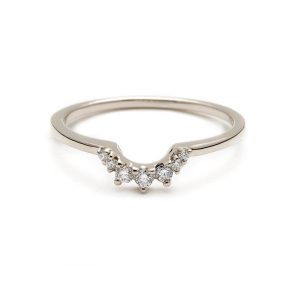 Tiara Band in 14K White Gold with White Diamonds