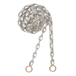 Biker Chain Necklace in Polished Silver - 22"