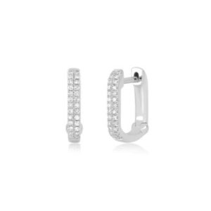 Diamond Mini Lola Huggie Earrings in 14K White Gold