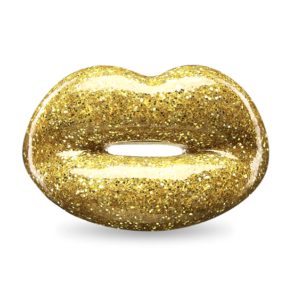 Hotlips Ring in Glitter Gold