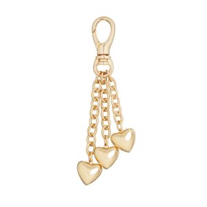 The Mini Puffy Heart Bag Charm in Gold