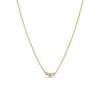 3 Graduated Diamond Necklace on Box Chain in 14K Yellow