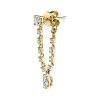 Diamond Olivia Loop Earring with Pear Diamond Drop in 18K Yellow Gold - Single