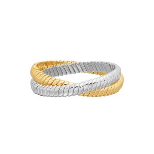 The Double Cobra Bracelet in Mixed Metals