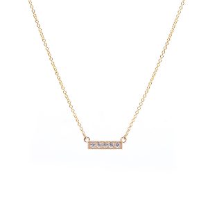 Heirloom Bar Necklace in 14K Yellow Gold