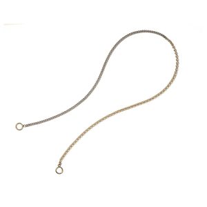 Mixed Up Half & Half Chain Necklace in 14K Yellow Gold and Sterling Silver - 18"