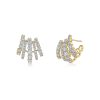 Lyric Five Row Huggie Earrings with Diamonds in 18K Yellow Gold