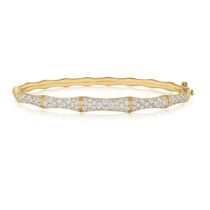Zen Diamond Bangle in 18K Yellow Gold