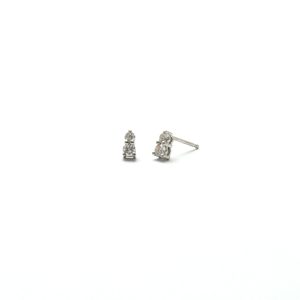 Mini Capella Studs in Diamond in 14K White Gold
