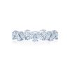 Round and Marquise Diamond Band in 18K White Gold - Size 6