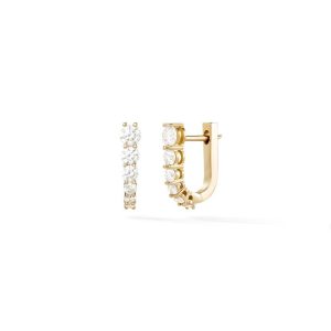 Aria U Huggie Hoops in 18K Yellow Gold