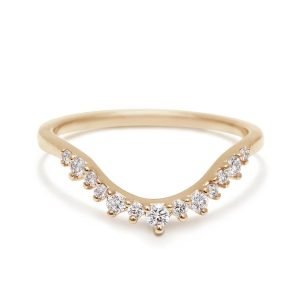 Celestine Curve Band with White Diamonds