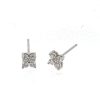 Quad Prong Set Diamond Stud Earrings in 14K White Gold
