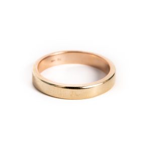 2-Toned 4mm Sleeved Band in 14K Yellow Gold with Rose Gold Inside Size 10