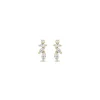 Prong Set Marquise and Round Diamond Fan Stud Earring in 14K Yellow
