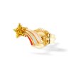 (Single) Gold Glitter Shooting Star Stud in 14K Yellow Gold