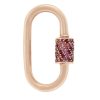 Medium Stoned Lock in 14K Rose Gold with Pink Sapphires