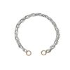 Biker Chain Bracelet in Polished Silver with Gold Loops - 5.5"