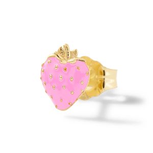 Single Strawberry Stud - Classic Pink