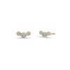 Three Small Graduated Diamond Bezel Studs in 14K White Gold
