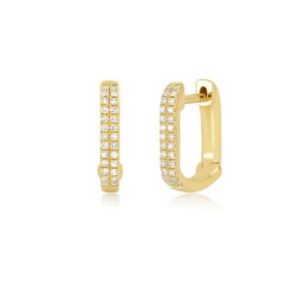 Diamond Mini Lola Huggie Earrings in 14K Yellow Gold