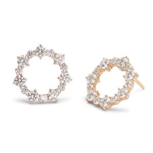 Ava Front Facing Diamond Hoops in 14K Yellow Gold