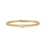 Poppy Two Stone Plié Bangle in 18K Yellow Gold