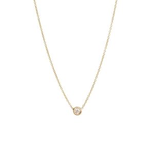 Floating Diamond Bezel Necklace in 14K Yellow Gold