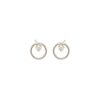 Small Circle Studs with Prong Set 2mm Diamonds in 14K White Gold