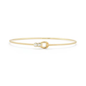 Posey Two Stone Bangle in 18K Yellow Gold