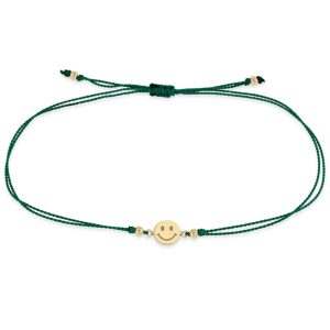 Midi Bitty Smiley Cord Bracelet - Green