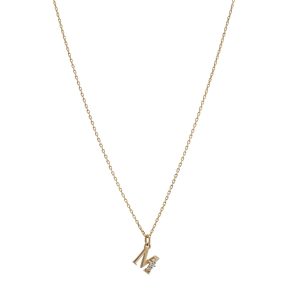 Ava Diamond Dangle Initial Necklace in 14K Yellow