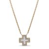 Pave Mother Of Pearl Inlay Heirloom Necklace in 14K Yellow Gold