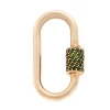 Medium Stoned Lock in 14K Yellow with Green Tourmaline
