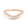 Tiara Curve Band in 14K Rose Gold with White Diamonds