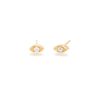 Small Diamond Eye Studs in 14K Yellow Gold