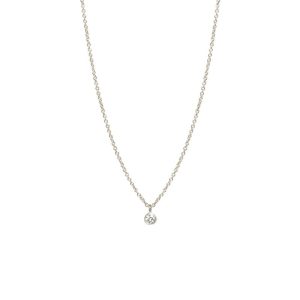 Small Bezel Diamond Necklace .05ct in 14K White Gold