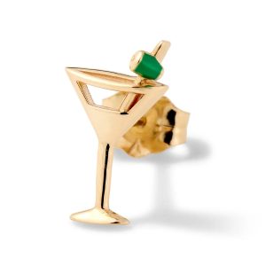Single Martini Stud in 14K Yellow Gold