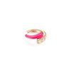 (Single) Lola Diamond Ear Cuff in 18K Rose Gold with Neon Pink Enamel