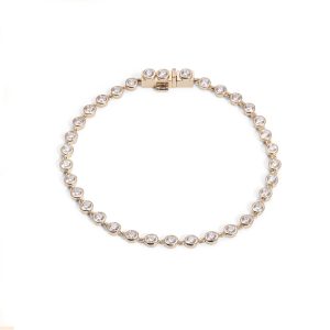 Gates Bezel Tennis Bracelet in 14K Yellow Gold